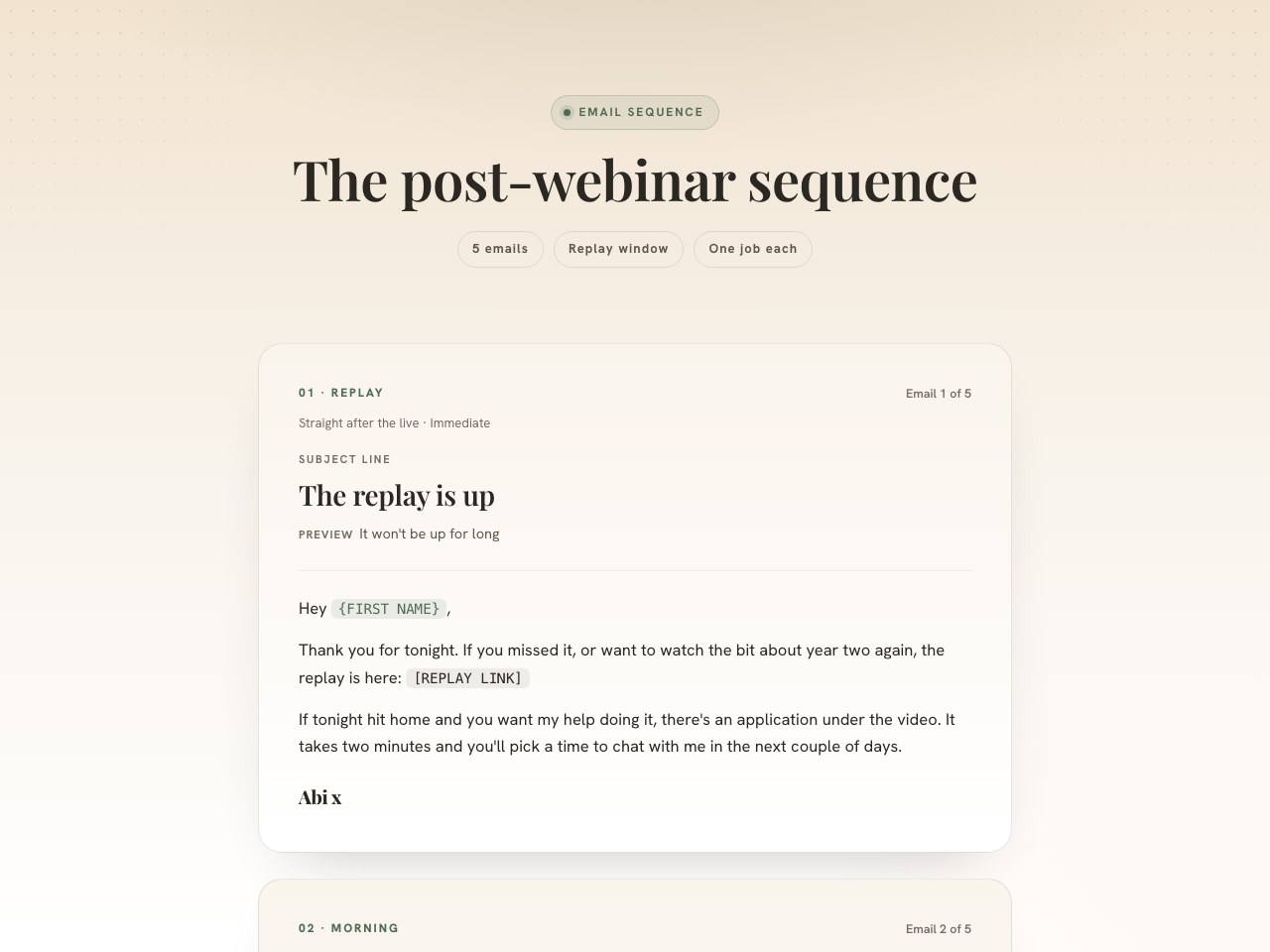 Post-webinar preview